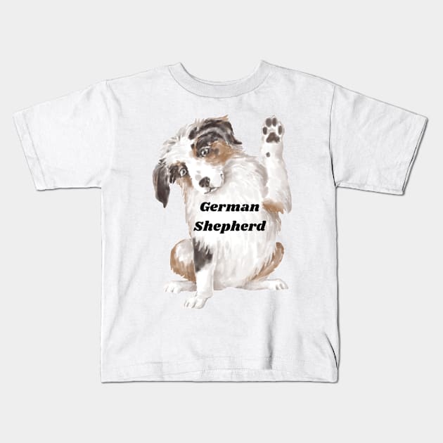 German Shepherd Kids T-Shirt by RubyCollection